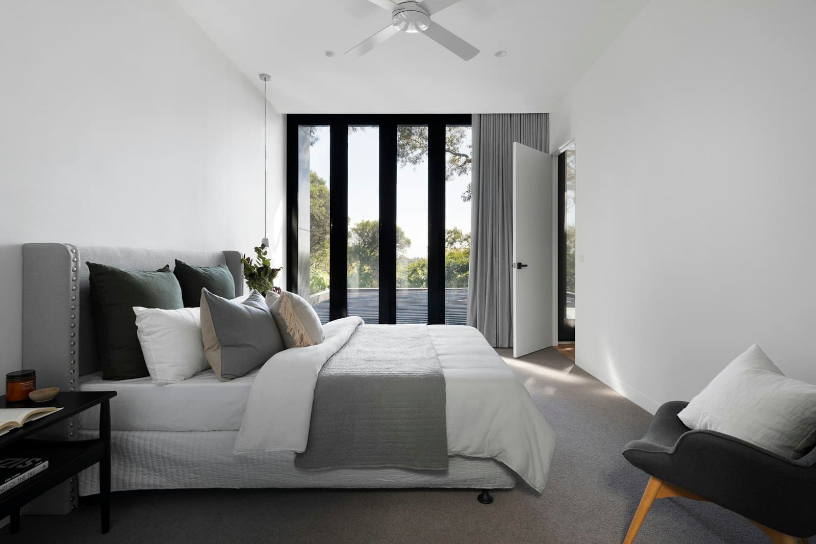 Designers reviewing finishes in a finished residence