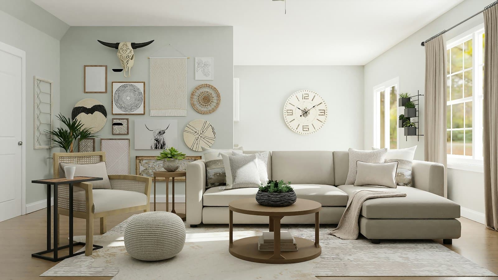 Room after custom interior design with refined finishes