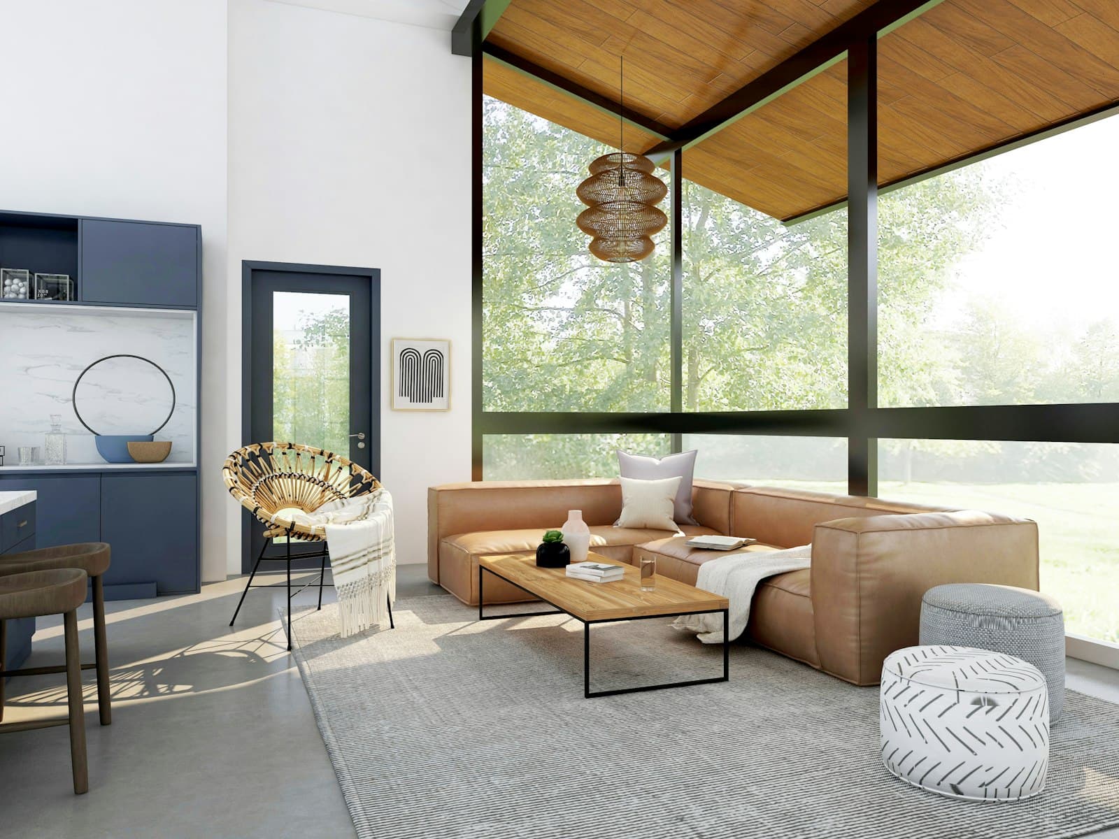 Quiet corner of a luxury living space with tailored seating